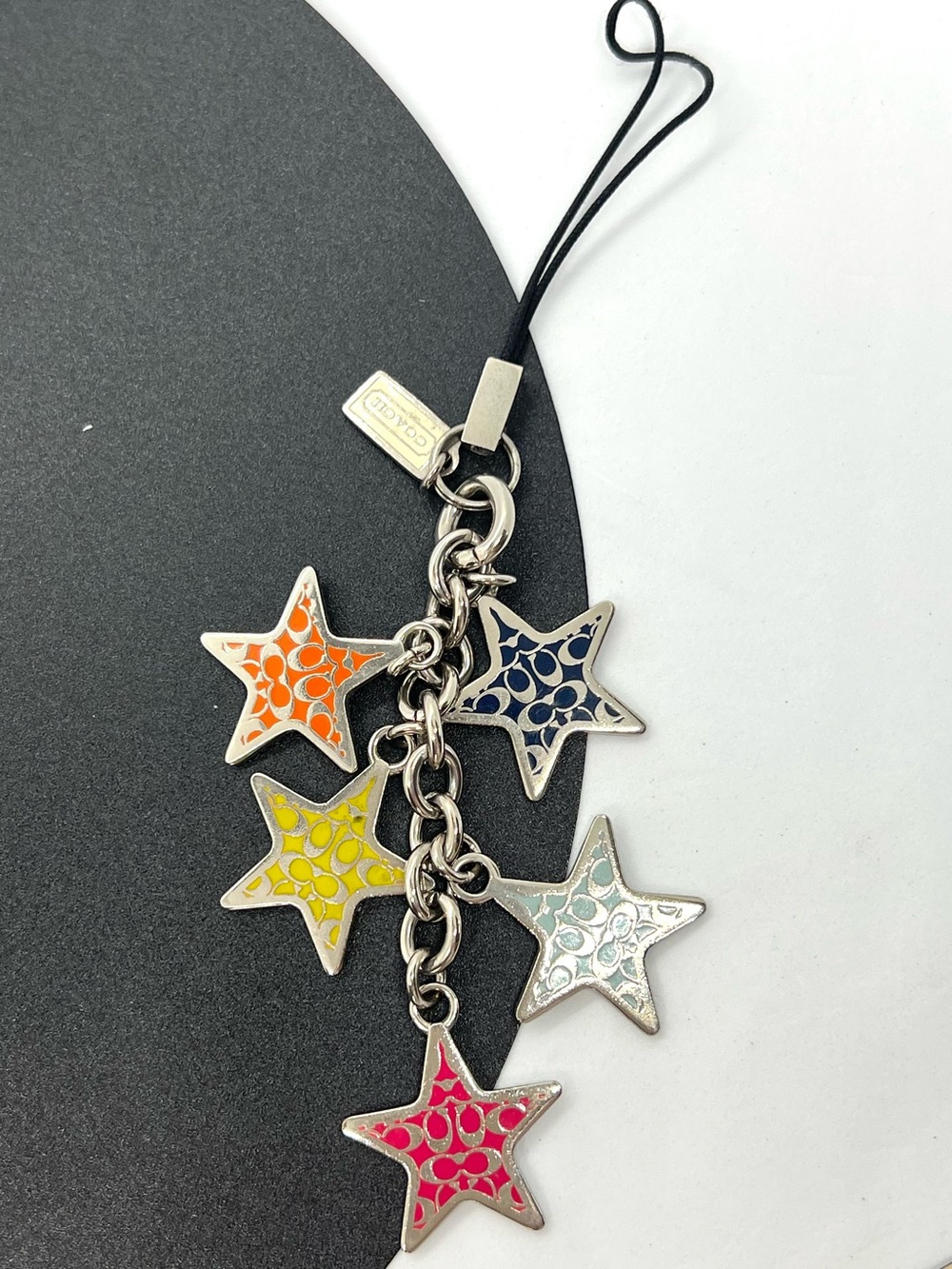 Coach Vintage Y2K Signature C Enamel Star Cluster Bag Charm Phone Strap